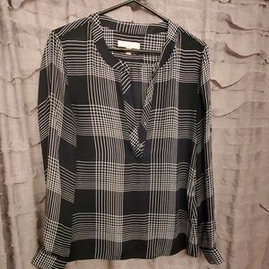 Banana Republic Navy & White Blouse